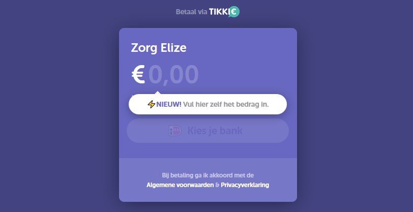 Geven van zelfgekozen bedrag met Tikkie